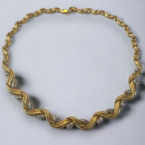 Trade Only LARGE 10mm 14K Two Tone Gold 17" Choker Collar Necklace 16.8 Grams! - Picture 11 of 12